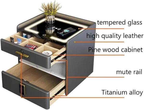 Bedside smart table and storage cabinet - Image 6