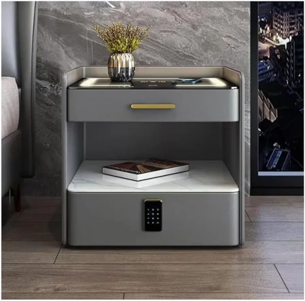 Bedside smart table and storage cabinet