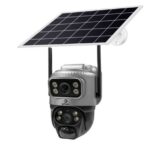 Dual Lens Solar Camera uses SIM Card, Two Way Audio