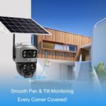 Dual Lens Solar Camera uses SIM Card, Two Way Audio