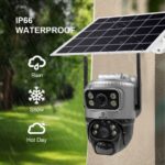 Dual Lens Solar Camera uses SIM Card, Two Way Audio