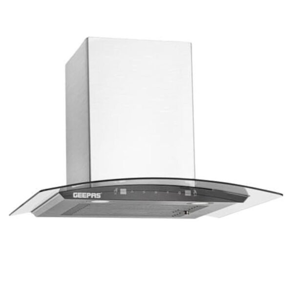 Geepas 60cm GHD601 Curved Glass chimney Hood – 750m3/h Suction Kitchen Extractor