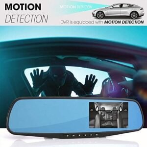 Vehicle Blackbox DVR 4.3 Inch LCD DVR Video Dash Cam Recorder 1080P FHD Camera Dual Lens Driving Recorder