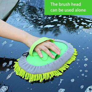 EclipseGuard Car Wash Brush, Car Wash Brush with Telescopic Handle, 2 in 1 Microfibre Chenille Car Wash Mop Cleaning Brush, 2 Mop Heads, Car Wash Brush for Caravan, Car, RV, Truck, Van, Motorhome