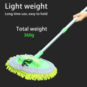 EclipseGuard Car Wash Brush, Car Wash Brush with Telescopic Handle, 2 in 1 Microfibre Chenille Car Wash Mop Cleaning Brush, 2 Mop Heads, Car Wash Brush for Caravan, Car, RV, Truck, Van, Motorhome