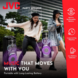 JVC Portable Party Bluetooth Speaker Wireless Mic XS-N6112PB