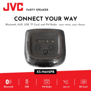 JVC Portable Party Bluetooth Speaker Wireless Mic XS-N6112PB