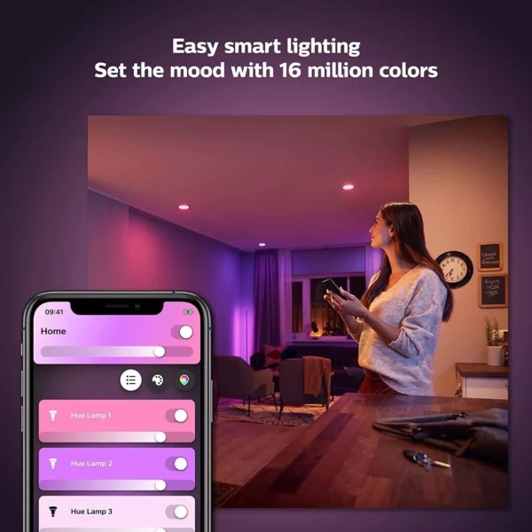 Philips Hue B22 BC White & Colour Ambiance Smart Light Bulb 1100 Lumen - Image 6