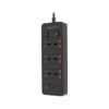 Porodo 6 AC - Dual Switch Power Strip - Black