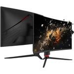 Porodo 27" Inch Curved Gaming Monitor With 280Hz Refresh Rate, AMD FreeSync Technology, Adjustable Rotating Stand, CSOT Borderless Design, RGB Lighting, Mount Ready - Black