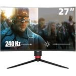 Porodo 27" Inch Curved Gaming Monitor With 280Hz Refresh Rate, AMD FreeSync Technology, Adjustable Rotating Stand, CSOT Borderless Design, RGB Lighting, Mount Ready - Black