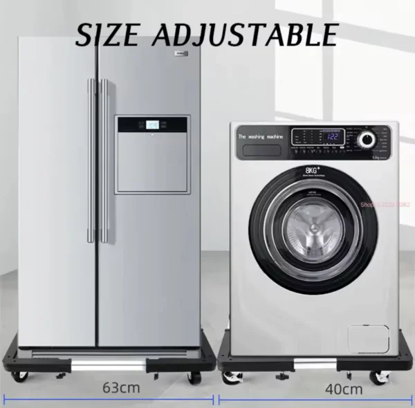 Multifunctional Movable Floor Trolley Stand, Washing Machine Fridge Stand, Adjustable Base Rack Stand With Universal Wheels - Image 2
