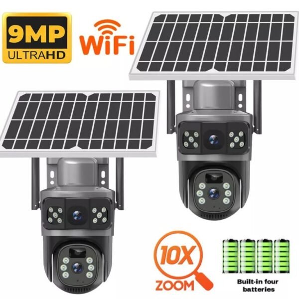 2PCs HD Outdoor Solar PTZ Camera IP66 WiFi and Sim Card Connection - Image 2