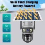 2PCs HD Outdoor Solar PTZ Camera IP66 WiFi and Sim Card Connection