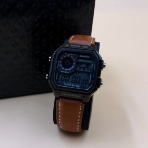 Casio Illuminator digital pure leather wrist watch – Brown