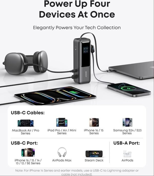 Anker Zolo Power Bank, 25,000mAh, 165W Ultra-Fast Portable Charger for Dual Laptops - Image 4