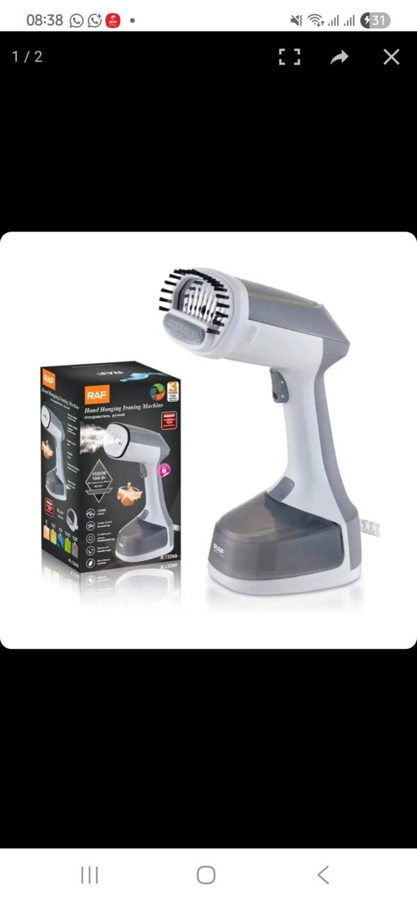 RAF R.1324G Vertical Garment Steamer Iron – 1500W Vaporizer with Fast Heat-Up & Anti-Drip Function - Image 2