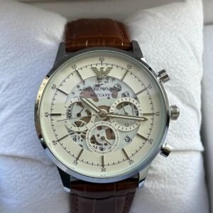 Classic men's leather office watch