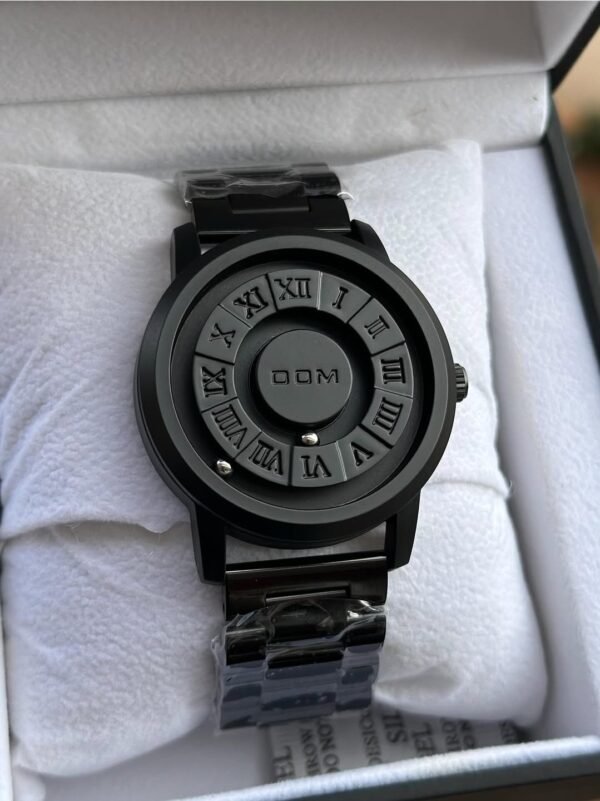 Plain black Dom watch with magnetic ball point - Image 2