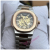 Stainless steel plain black mechanical watch