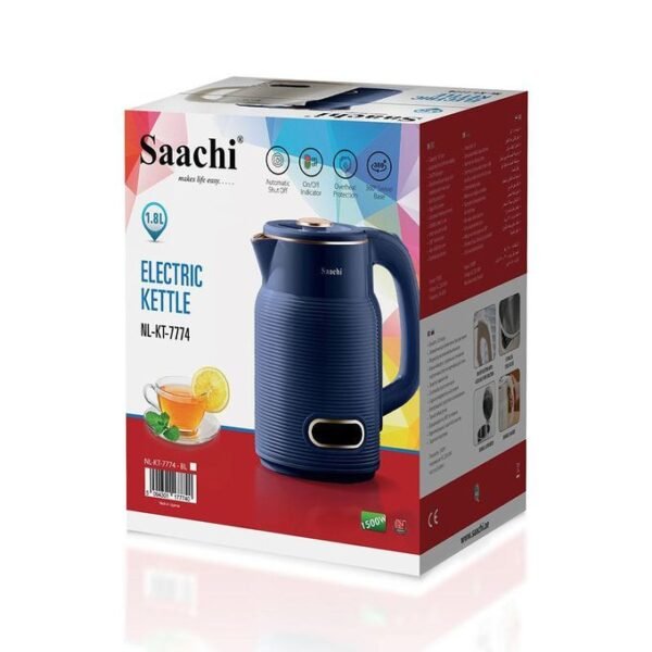 Saachi 1.8L Sleek Electric Kettle NL-KT-7774 – Blue - Image 3