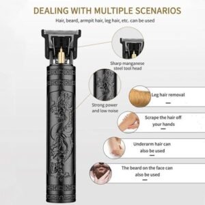 GUEETON Rechargeable Metal Simple Style Hair Clipper Black