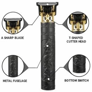 GUEETON Rechargeable Metal Simple Style Hair Clipper Black