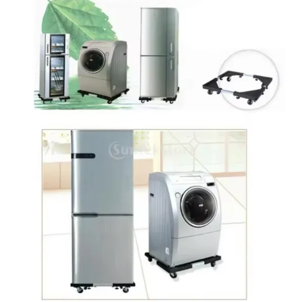 Multifunctional Movable Floor Trolley Stand, Washing Machine Fridge Stand, Adjustable Base Rack Stand With Universal Wheels - Image 3