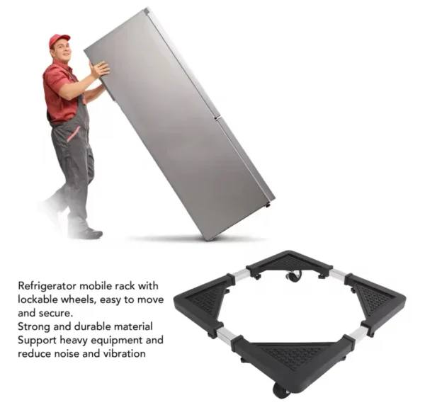 Multifunctional Movable Floor Trolley Stand, Washing Machine Fridge Stand, Adjustable Base Rack Stand With Universal Wheels - Image 4