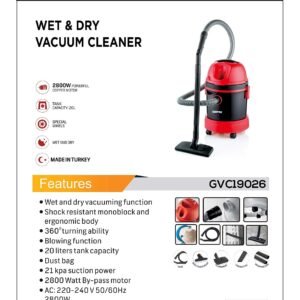 Geepas 18L Wet & Dry Vacuum Cleaner – GVC19026N, 2800W