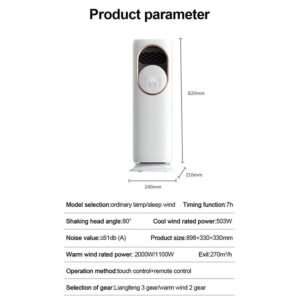 4-in-1 Humidifier, Room Heater, Air Cooler & Tower Fan – 1600W | Remote Control