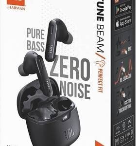 JBL Tune Beam True Wireless Noise Cancelling Earbuds, Pure Bass Sound, Bluetooth 5.3, Smart Ambient, 4-Mics Technology, Voice Aware, 48H Battery, Water and Dust Resistant - Black | JBLTBEAMBLK