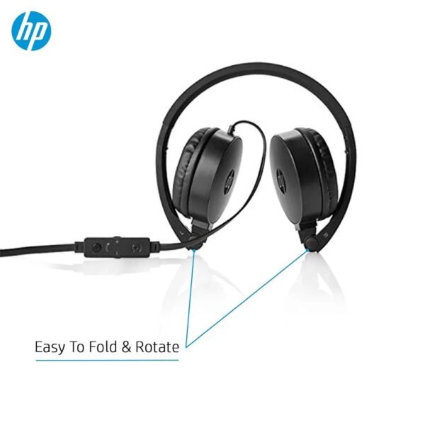 HP H2800 Wired Headset with in-line Microphone & Headset Controls (Black) - Image 3
