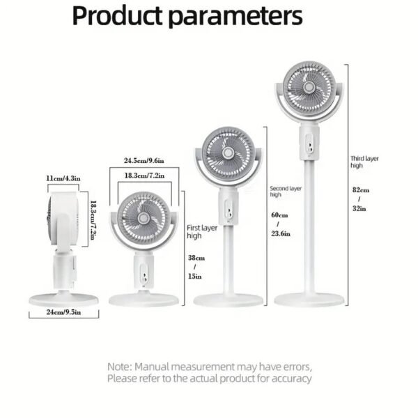 Adjustable high and low fans, equipped with built-in aromatherapy box, mosquito proof, 5-speed, Type-C charging port, lithium battery power supply, remote control, air circulation device, modern fan USB charging port - Image 7