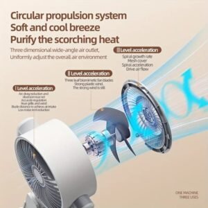 Adjustable high and low fans, equipped with built-in aromatherapy box, mosquito proof, 5-speed, Type-C charging port, lithium battery power supply, remote control, air circulation device, modern fan USB charging port