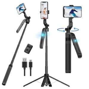 360° Auto Follow-Up Face Tracking Gimbal 1630mm with Gesture Recognition Tripod Selfie Stick