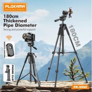 PLOKAMA 180cm Multifunctional Tripod Sturdy And Adjustable Tripod With 360° Rotation – Ideal For Cameras And Smartphones