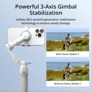 DJI Osmo Mobile 7 Gimbal Stabilizer for iPhone, Android, Built-in Tripod