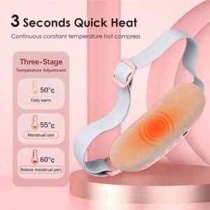 Menstrual Heating Pad Heating Belt Relieves Menstrual Abdominal Pain Heat Belt Menstrual Pad Heat and Massage 3 Heat Settings 4 Massage Modes (Pink), Pack of 1