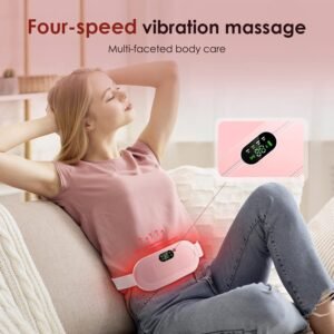 Menstrual Heating Pad Heating Belt Relieves Menstrual Abdominal Pain Heat Belt Menstrual Pad Heat and Massage 3 Heat Settings 4 Massage Modes (Pink), Pack of 1