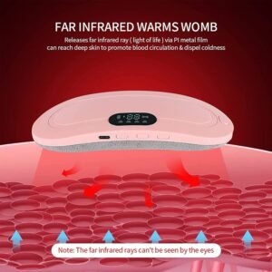 Menstrual Heating Pad Heating Belt Relieves Menstrual Abdominal Pain Heat Belt Menstrual Pad Heat and Massage 3 Heat Settings 4 Massage Modes (Pink), Pack of 1