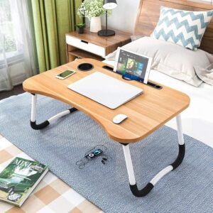Foldable Laptop Table with Cup Holder, Study Table, Bed Table, Breakfast Table.