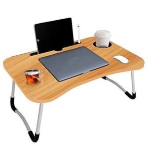 Foldable Laptop Table with Cup Holder, Study Table, Bed Table, Breakfast Table.