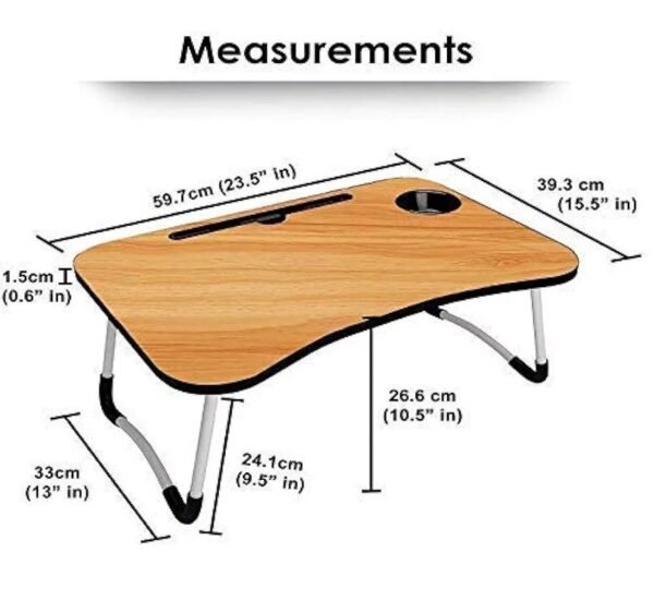 Foldable Laptop Table with Cup Holder, Study Table, Bed Table, Breakfast Table. - Image 5