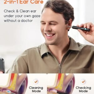 BEBIRD Ear Wax Removal Tool R1 Upgraded Version with 1080HD Camara, Waterproof, Anti-Fall Off Eartip, Wireless Otoscop with Light and Camera, Android/iOS Support.