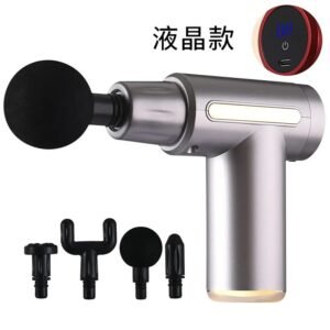 Neck Massager Muscle Massage Gun Muscle Pain Relief USB Rechargeable Fascia Gun Electric Massager Relieving Muscle Massage Massage Gun Fascia Gun, 720 Aluminum Head Gray LCD 1200mah