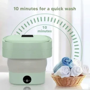 Machine with Spinner, Ultrasonic Turbine Washing Machine, Portable Turbo Washer for Travel, Foldable Bucket Type Laundry Clothes Washer, Lightweight Collapsible Bucket Washing Machine