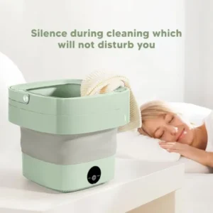 Machine with Spinner, Ultrasonic Turbine Washing Machine, Portable Turbo Washer for Travel, Foldable Bucket Type Laundry Clothes Washer, Lightweight Collapsible Bucket Washing Machine