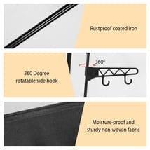 Multifunctional Clothes Hanger Stand, Simple Fashion Clothes Wardrobe, Double Row Clothes Rack, Floor Garment Storage Wardrobe, Metal Black Floor Standing Coat Rack, Hallway Furniture Assembly Hanger Shelf
