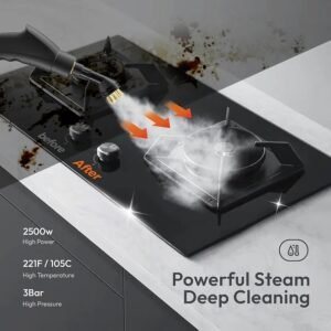 2500w Steam Cleaner, High Pressure Steam Cleaner for Home, Handheld Steam Cleaner with Brushes, Portable Steamer for Cleaning, High Heat Steamer for Windows, Furniture, Kitchen, Bathroom,Tile